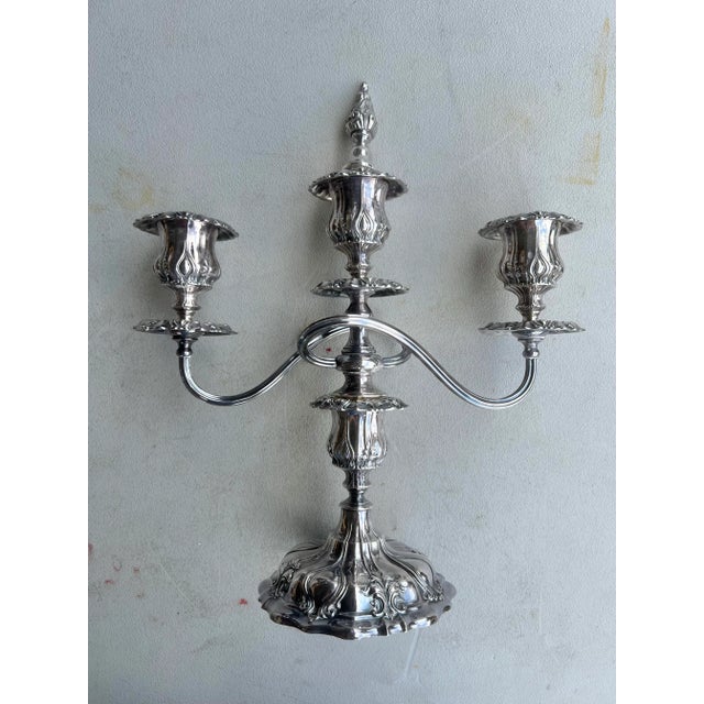 1920s Crescent Silverware Mfg. Co. Arm Candelabras- Set of 2 For Sale - Image 4 of 7