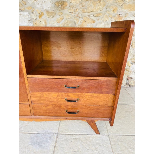 Mid-Century Modern Oak Highboard on Tapered Legs, 1950s For Sale - Image 14 of 18