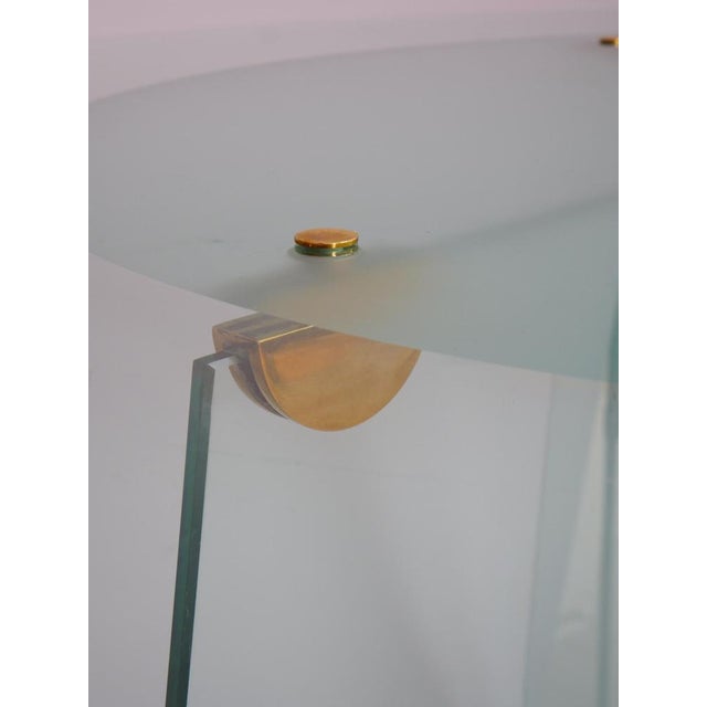 Glass and Brass Circular Table, 1970s For Sale - Image 6 of 9