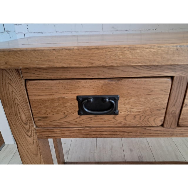 Vintage Country Oak Side Table, 1980 For Sale - Image 14 of 16