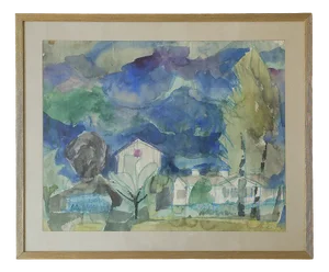 Frideborg Bryth, Watercolor, 1950s, Watercolor, Framed