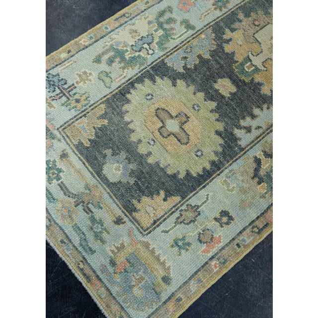 Turkish Turkish Oushak Rug 2'9" x 7'9" #19198 For Sale - Image 3 of 8