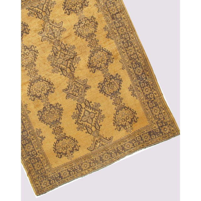 1900 - 1909 Antique Brown Turkish Oushak Area Rug , 9ft 4in X 11ft For Sale - Image 5 of 8
