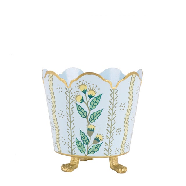 Discover the beauty of our Chinoiserie hand-painted metal planters. Each planter features intricate, vibrant designs...
