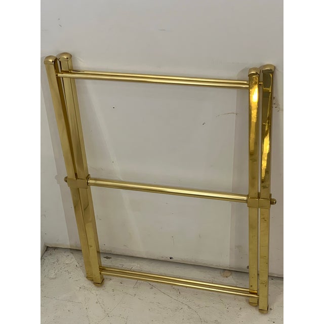 Vintage Collapsible Brass Campaign Table With Removable Handled Tray a Pair For Sale In Chicago - Image 6 of 12