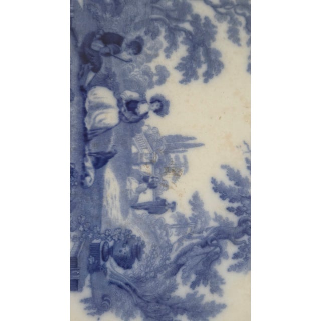 Antique Doulton Burslem Watteau Flow Blue Platter, Circa 1890 For Sale - Image 12 of 18