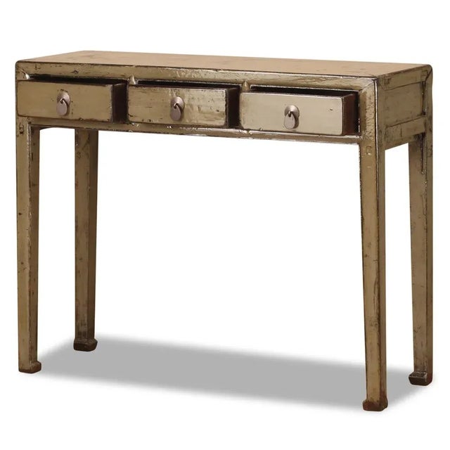 Grey Lacquered Three Drawer Console, 1920s For Sale - Image 3 of 6