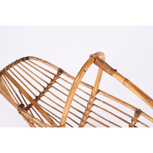 Mid-Century French Riviera Bamboo & Rattan Magazine Rack, Italy, 1960s For Sale - Image 18 of 18