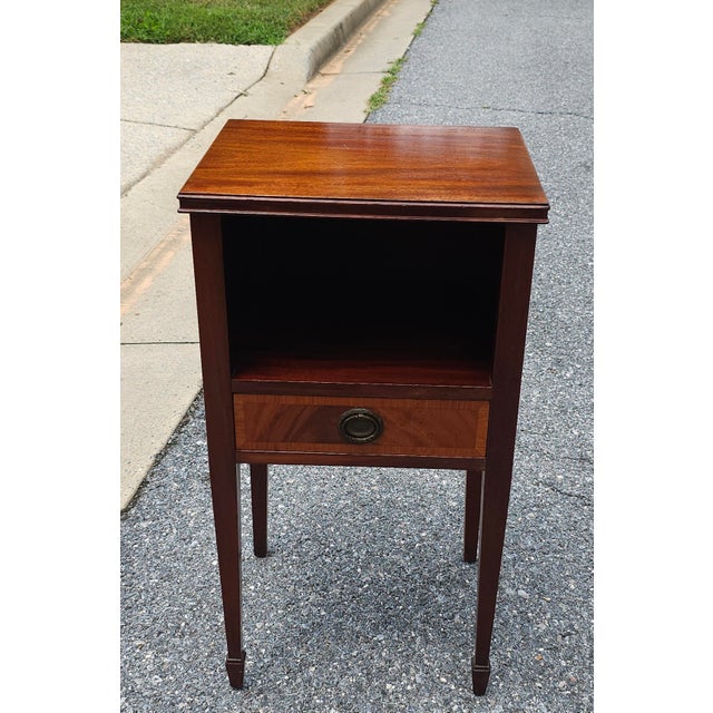 Georgian Style Mahogany Two-Tier Single Drawer BedSide Table For Sale - Image 10 of 12
