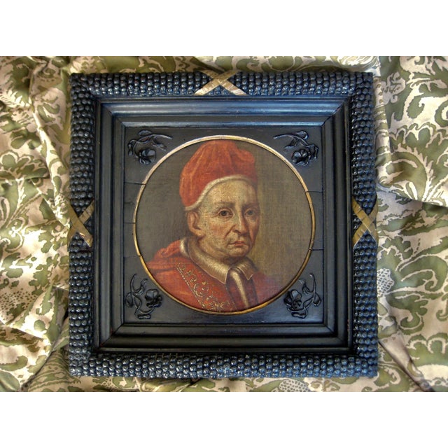 Antique Italian Realist Portrait Painting of a Pope, Framed For Sale - Image 13 of 13