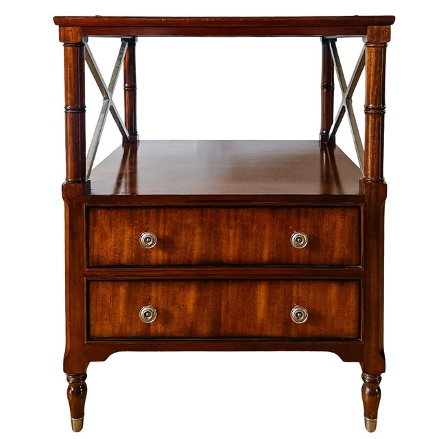 Brown Ethan Allen Eugene Mahogany Night Tables or Nightstands - A Pair For Sale - Image 8 of 18