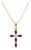 Vintage Amethyst Cross Pendant Necklace | Purple Stone Cross Christian Jewelry | February Birthstone Gift For Sale