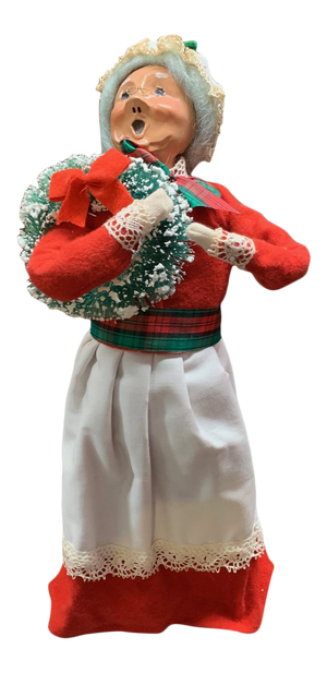 Vintage 1987 by Byers' Choice Carolers Mrs. Claus With Red Velvet Dress