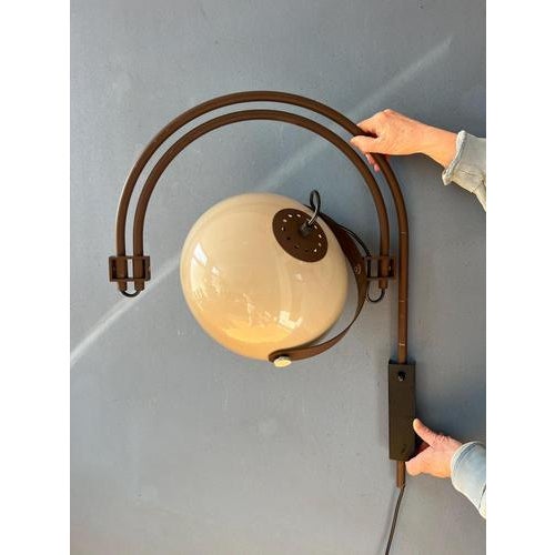 Mid-Century Modern Space Age Double Arc Wall Lamp from Dijkstra For Sale - Image 5 of 13