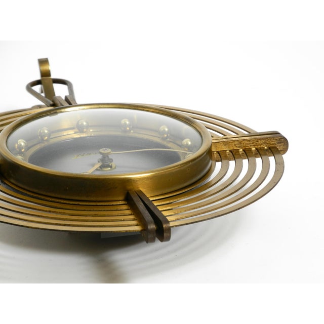 Black Mid-Century Modern Wall Clock in Brass from Atlanta, 1950s For Sale - Image 8 of 18