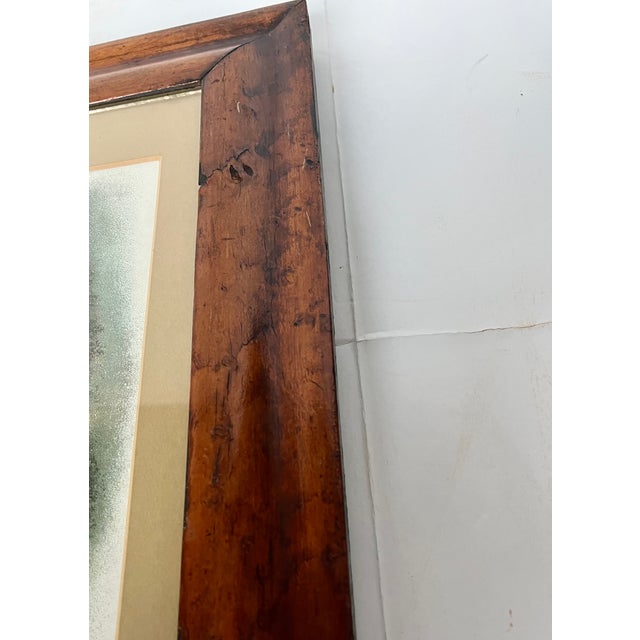 Wood Antique Eva Hollyer Countryside Print in Burl Wood Frame For Sale - Image 7 of 9