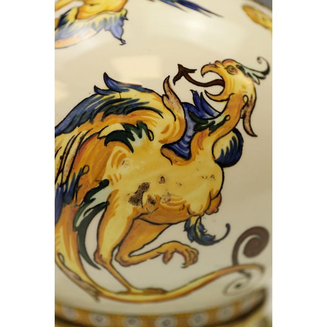 Renaissance Revival Italian Majolica Table Lamps, 1890, Set of 2 For Sale - Image 14 of 18