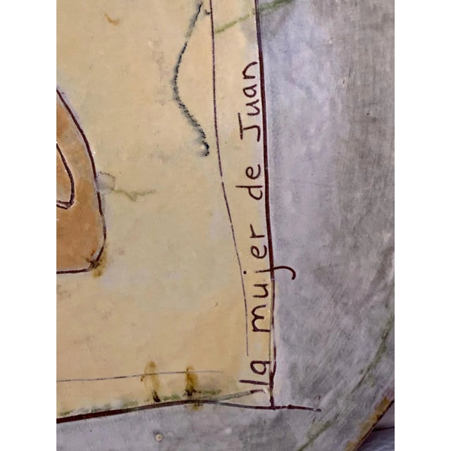 Mid 20th Century "La Mujer de Juan" Glazed Pottery Charger For Sale - Image 4 of 8