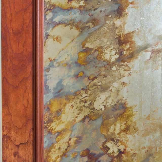Vintage French Three-Panel Folding Screen + Antiqued Mirror Glass - 2 Available For Sale - Image 11 of 11
