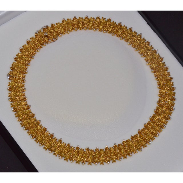 Late 20th Century Roberto Coin Barocco 1.36ct Diamond Soild 18k Yellow Gold Collar Necklace 124.9g For Sale - Image 15 of 15