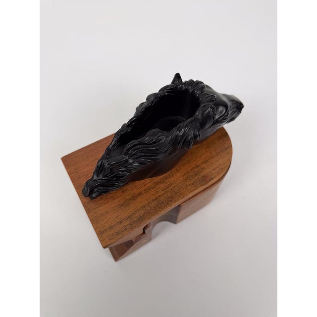 Mid-Century Modern Italian Walnut Tobacco Jar with Sculptural Horse Head, 1970s For Sale - Image 9 of 18