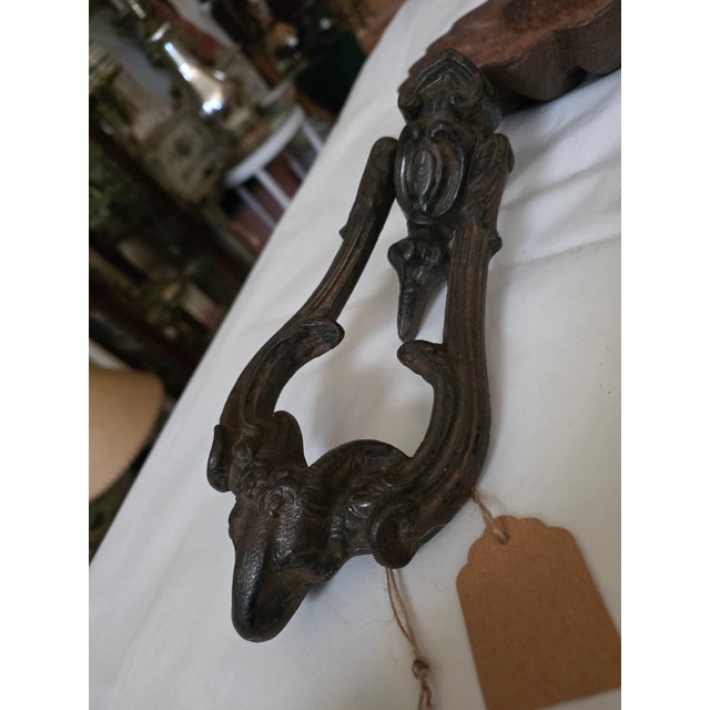 Victorian Victorian Cast Iron Knocker and Shell For Sale - Image 3 of 9