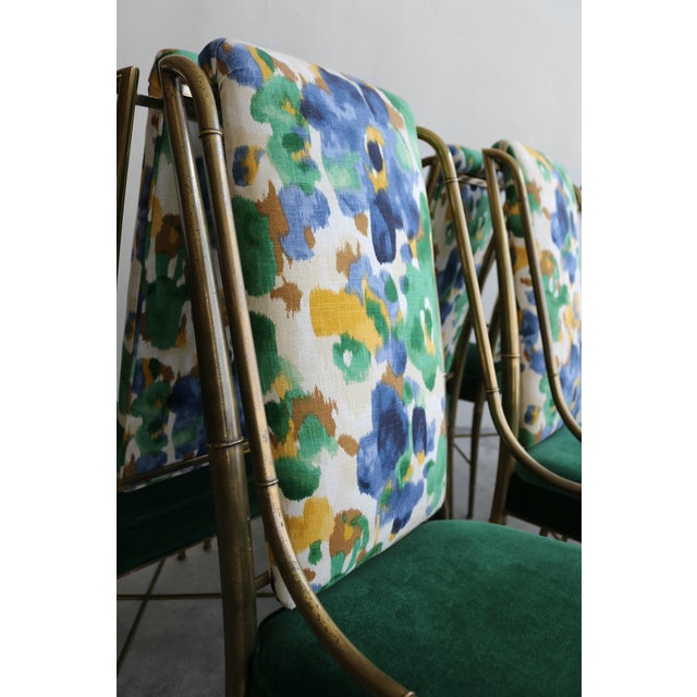 Set of 6 Solid Brass Faux Bamboo "Imperial" Dining Chairs by Mastercraft For Sale In Las Vegas - Image 6 of 8