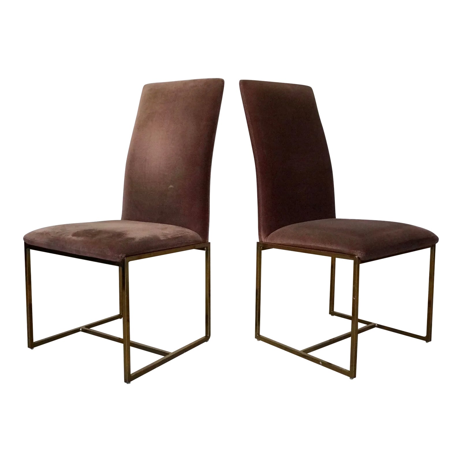 MidCentury Modern Brass Dining Chairs a Pair Chairish