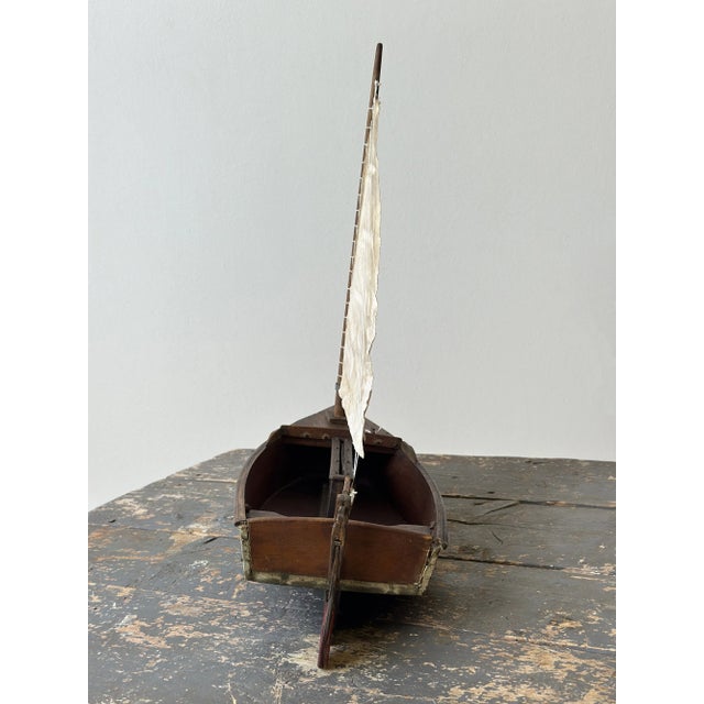Antique Folk Art Wood Pond Sail Boat, Circa 1920s For Sale In New York - Image 6 of 18
