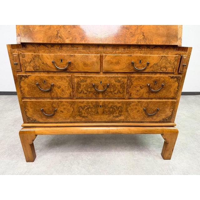 Art Deco Walnut Burl Secretary Desk from Adolf Gustav Schneck, 1924 For Sale - Image 6 of 18