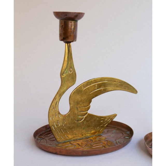 Mid-Century Modern Scandinavian Brass Bird Candleholders, 1960s, Set of 2 For Sale - Image 3 of 5