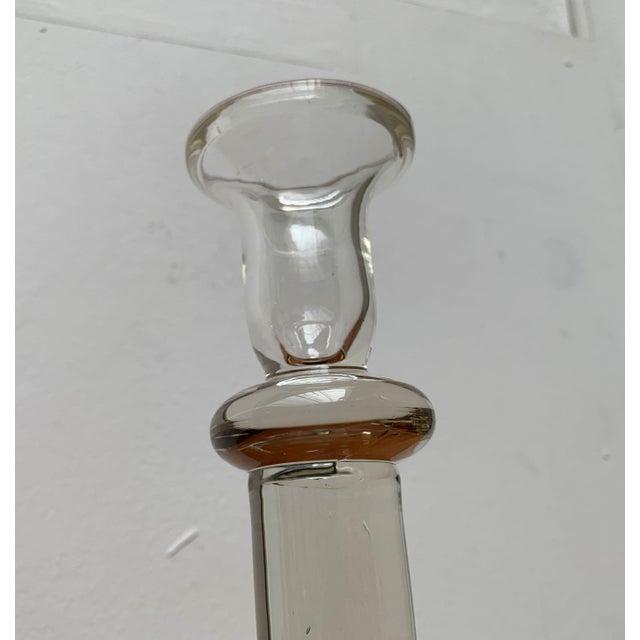 Glass Vintage Glass Candleholder, 1970s, Set of 2 For Sale - Image 7 of 18