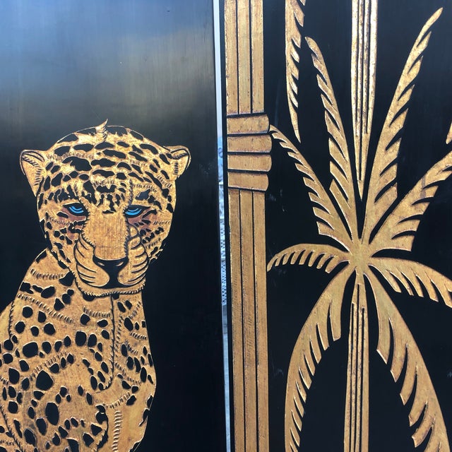 1970s Hollywood Regency Lacquered Palm Tree Room Divider ...