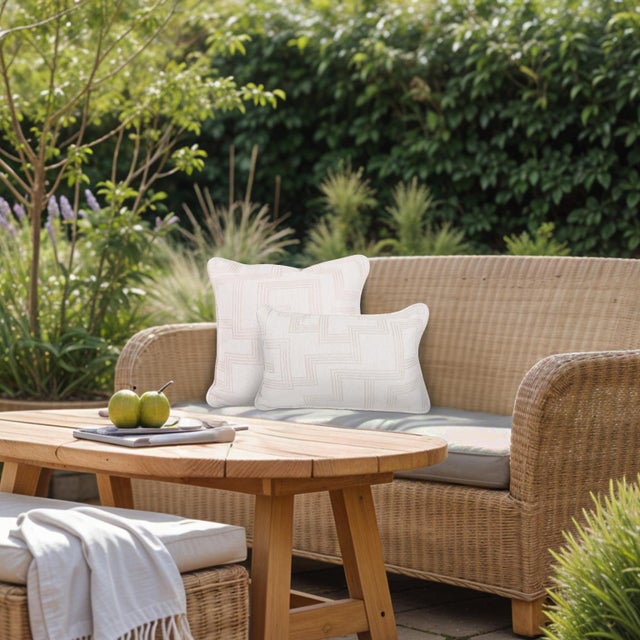 Contemporary Indoor/Outdoor Pillow 24 x 24 Syros Natural For Sale - Image 3 of 11