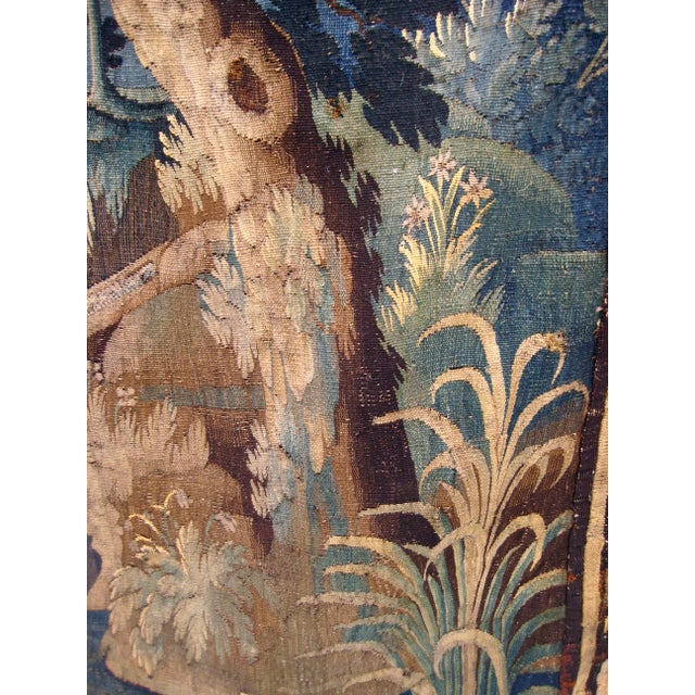 Mid 18th Century French Aubusson Verdure Waterfall and Egret For Sale - Image 14 of 16