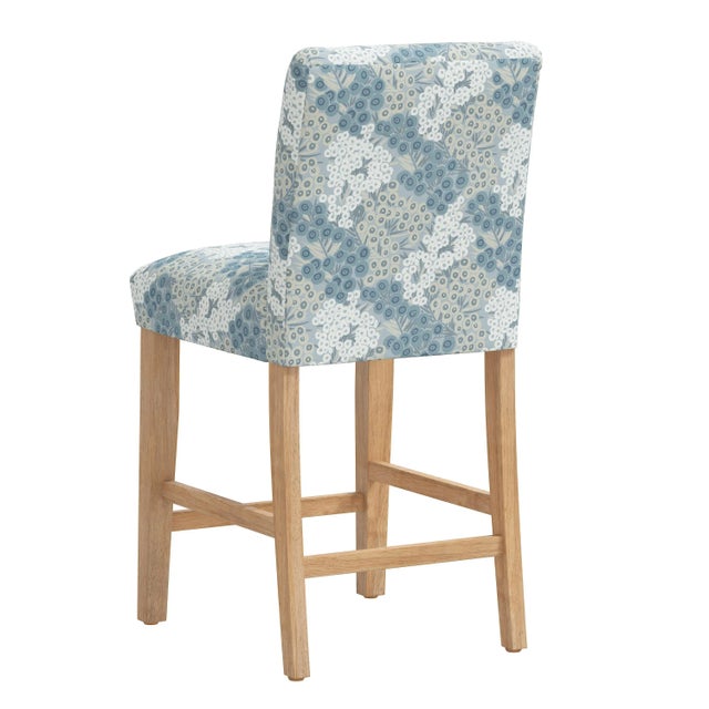 Spritely Home Chelsea Counter Stool in Blue Loiret For Sale - Image 4 of 8