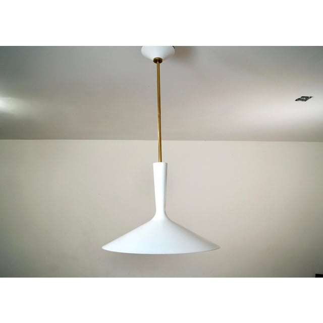 Midcentury Modern style pendant for sale. This was manufactured by Visual Comfort, and is the Rosetta Pendant in the large...