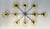 Italian midcentury flush mount with ten amber Murano glass shades carefully hand blown with bubbles inside the glass using...