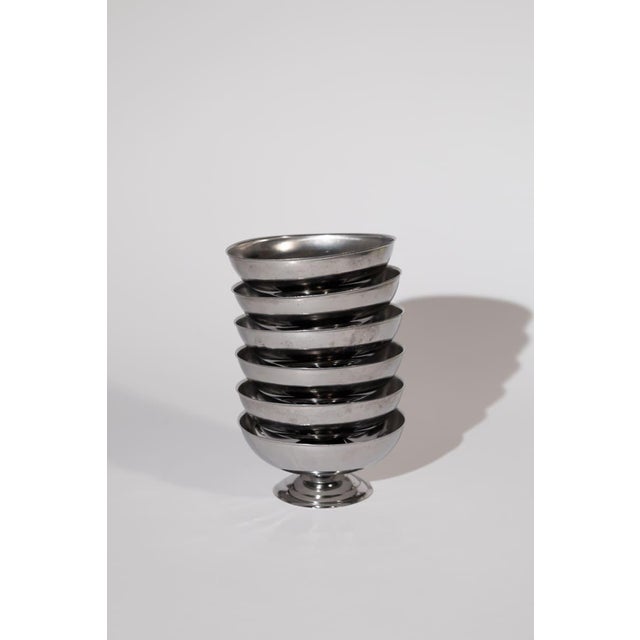 Mid-Century Modern Vintage French Dessert Coupes #2- Set of 6 For Sale - Image 3 of 10