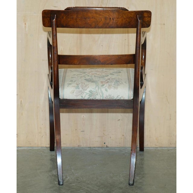 Vintage Regency Style Hardwood Saber Leg Office Desk Chair For Sale - Image 18 of 18