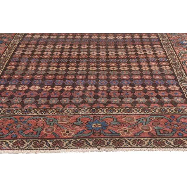 Early 20th Century Antique Persian Hamadan Rug - 04'10 X 08'09 For Sale - Image 4 of 9