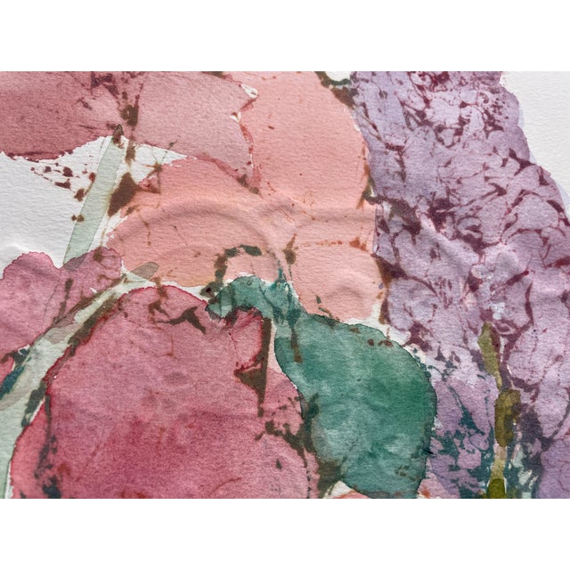 1989 Margaret Bedell Forget Me Not Mixed Media For Sale - Image 4 of 9