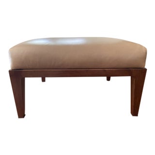 Baker Furniture Delamere Leather Ottoman For Sale