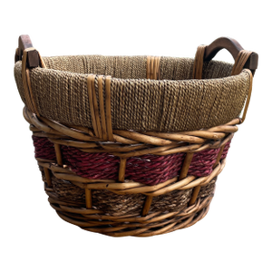 Hand Woven Basket With Handles