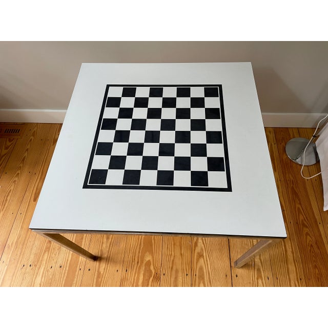 Mid-Century Modern 1970s Postmodern Chrome Game or Card Table For Sale - Image 3 of 13