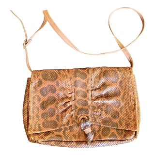 1980s Italian Ruché Snakeskin Crossbody Bag For Sale