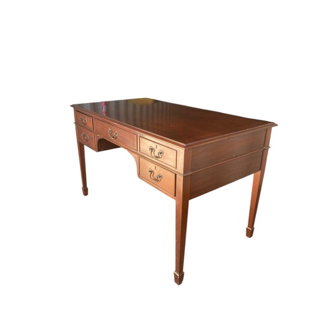 Mahogany Double-Sided Partners Writing Desk with Drawers, 1950 For Sale - Image 4 of 10