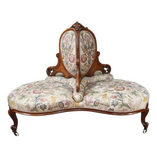 Victorian Conversation Seat Gossip Sofa, 1880 For Sale