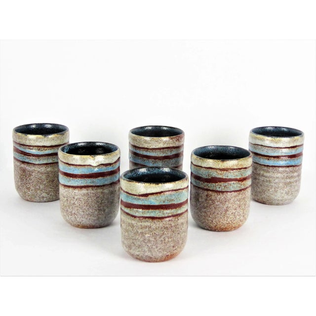 Ceramic Cups from Accolay, 1960s, Set of 6 For Sale - Image 9 of 9