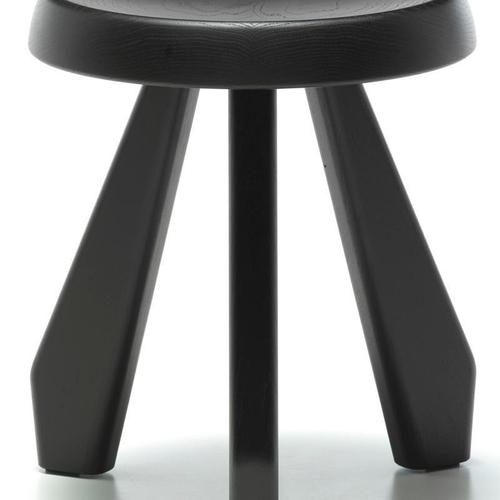 Stool model Meribel designed by Charlotte Perriand in 1953-61. Oak stained black. Relaunched by Cassina in 2011....